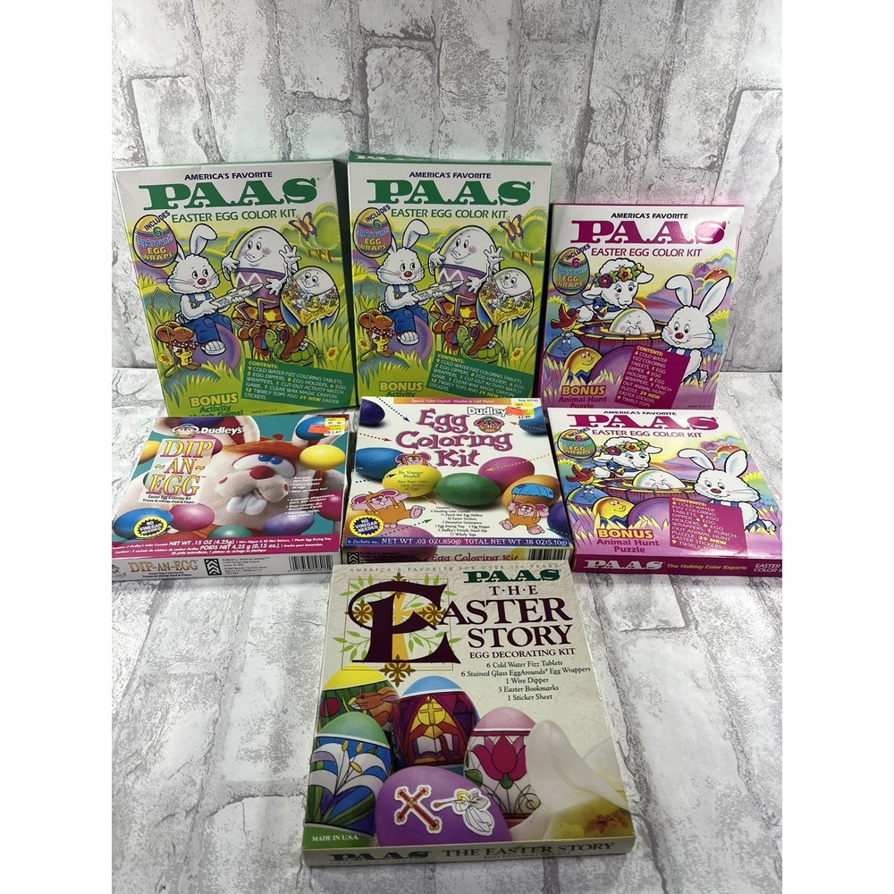 Vintage 90s NOS PAAS Dudley's Easter Egg Color Dye Kit Lot of (7) NEW